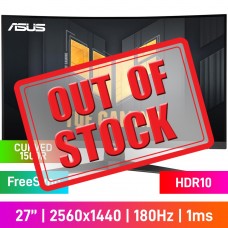 ASUS TUF GAMING VG27WQ3B WQHD (2560x1440) 1500R Curved Gaming Monitor, 180Hz, FreeSync, Fast VA, HDR10, 27"