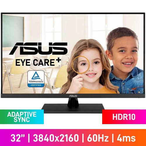 ASUS VP327Q 4K QHD (3840x2160) Eye Care Monitor, 60Hz, Adaptive Sync, VA, HDR10, 31.5"