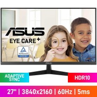 ASUS VY27UQ 4K QHD (3840x2160) Eye Care Monitor, 60Hz, Adaptive Sync, IPS, HDR10, 27"