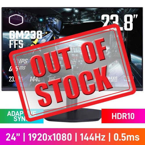 Cooler Master GM238-FFS FHD (1920x1080) Gaming Monitor, 144Hz, Adaptive Sync, HDR10, IPS, 23.8"
