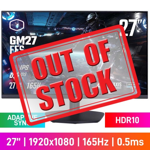 Cooler Master GM27-FFS FHD (1920x1080) Gaming Monitor, 165Hz, Adaptive Sync, HDR10, IPS, 27" Cooler Master GM27-FFS FHD (1920x1080) Gaming Monitor, 165Hz, Adaptive Sync, HDR10, IPS, 27"