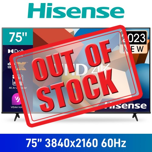 Hisense A6K Series 75A6K 75" 4K UHD (3840x2160) Dolby Vision HDR10+ Smart TV with Wi-Fi and Bluetooth