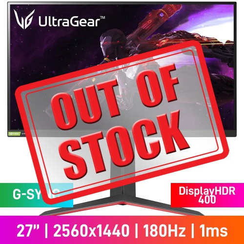 LG UltraGear 27GP850 WQHD (2560x1440) Gaming Monitor, 180Hz, G-SYNC, Nano IPS, DisplayHDR 400, 27"