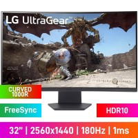 LG UltraGear 32GS60QC-B WQHD (2560x1440) 1000R Curved Gaming Monitor, 180Hz, FreeSync, HDR10,VA, 31.5"