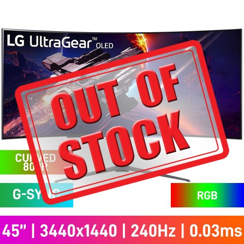 LG UltraGear 45GR95QE UWQHD (3440x1440) 800R Curved Gaming Monitor with RGB Lighting, 240Hz, G-SYNC, OLED, HDR10, 44.5"
