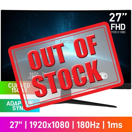 MSI G27C4 E3 FHD (1920x1080) 1500R Curved Gaming Monitor, 180Hz, Adaptive Sync, Rapid VA, 27"