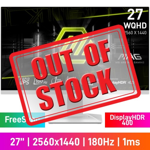 MSI MAG 274QRFW WQHD (2560x1440) Gaming Monitor, 180Hz, FreeSync, DisplayHDR 400, Rapid IPS, 27" MSI MAG 274QRFW WQHD (2560x1440) Gaming Monitor, 180Hz, FreeSync, DisplayHDR 400, Rapid IPS, 27"