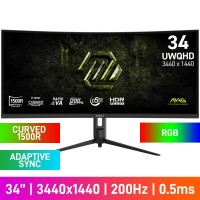 MSI MAG 342CQRF E20 UWQHD (3440x1440) 1500R Curved Gaming Monitor with RGB Lighting, 200Hz, Adaptive Sync, Rapid VA, 34"