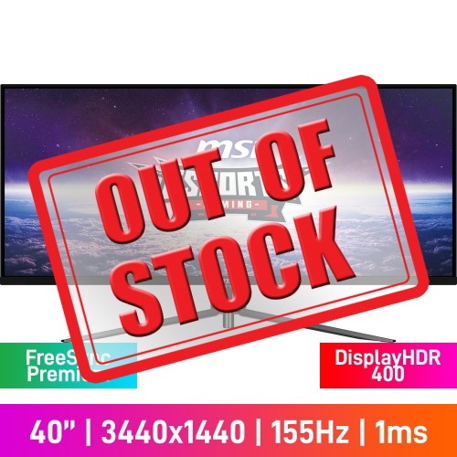 MSI MAG401QR UWQHD (3440x1440) Gaming Monitor with RGB Lighting, 155Hz, FreeSync Premium, DisplayHDR 400, Fast IPS, 40"