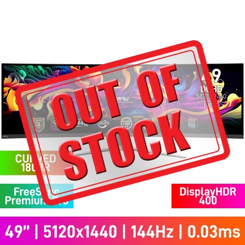 MSI MPG 491CQP QD-OLED UW-DQHD (5120x1440) 1800R Curved Gaming Monitor, 144Hz, FreeSync Premium Pro, QD-OLED, DisplayHDR True Black 400, 49"