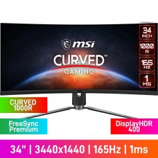 MSI MPG ARTYMIS 343CQR UWQHD (3440x1440) 1000R Curved Gaming Monitor with RGB Lighting, 165Hz, FreeSync Premium, DisplayHDR 400, VA, 34"