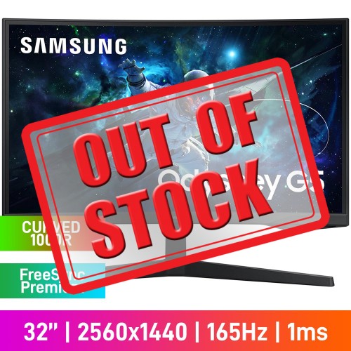 Samsung LS32CG552EAXXA Odyssey G55C WQHD (2560x1440) 1000R Curved Gaming Monitor, 165Hz, FreeSync Premium, HDR10, VA, 32"