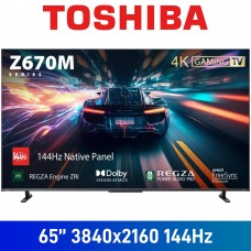 Toshiba Z670MN Series 65" 4K UHD (3840x2160) IMAX Enhanced HDR10+ 144Hz Smart TV with Wi-Fi and Bluetooth, AMD FreeSync Premium