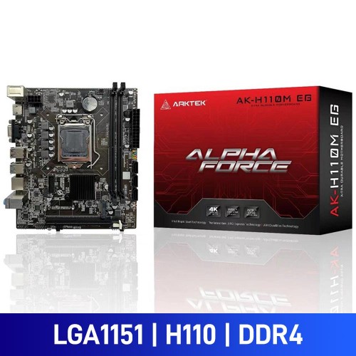 Arktek AK-H110M, Intel H110 Chipset, LGA1151, DDR4, Micro ATX Desktop Motherboard Arktek AK-H110M, Intel H110 Chipset, LGA1151, DDR4, Micro ATX Desktop Motherboard