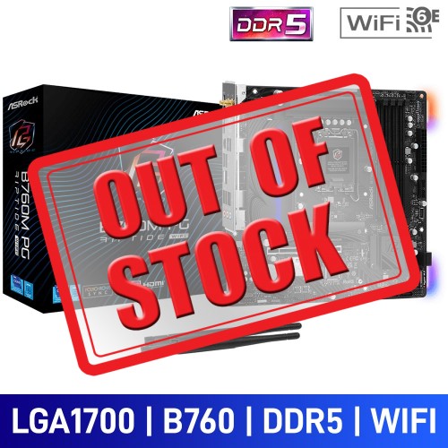 ASRock B760M PG RIPTIDE WiFi, Intel B760 Chipset, LGA1700, DDR5, Micro ATX Desktop Motherboard