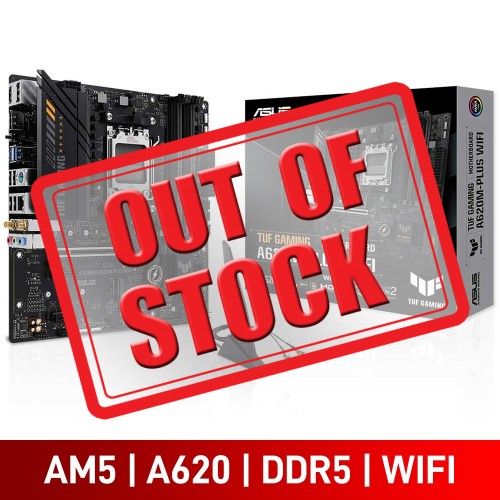 ASUS TUF GAMING A620M-PLUS WIFI, AMD A620 Chipset, Socket AM5, Micro ATX Desktop Motherboard ASUS TUF GAMING A620M-PLUS WIFI, AMD A620 Chipset, Socket AM5, Micro ATX Desktop Motherboard