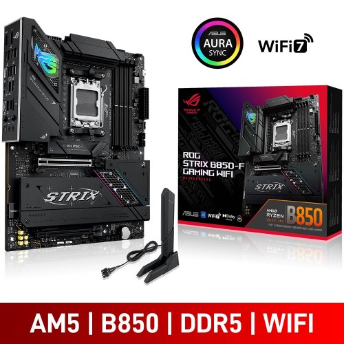 ASUS ROG STRIX B850-F GAMING WIFI, AMD B850 Chipset, Socket AM5, ATX Desktop Motherboard
