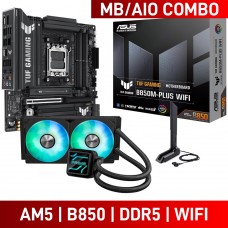 ASUS TUF GAMING B850M-PLUS WIFI, AMD B850 Chipset, Socket AM5, Micro ATX Desktop Motherboard + ASUS PRIME LC 240 ARGB AIO Liquid Cooler, 240mm — Black