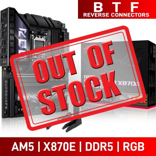 ASUS ROG CROSSHAIR X870E HERO BTF with Wi-Fi, AMD X870E Chipset, Socket AM5, Reverse ATX Desktop Motherboard