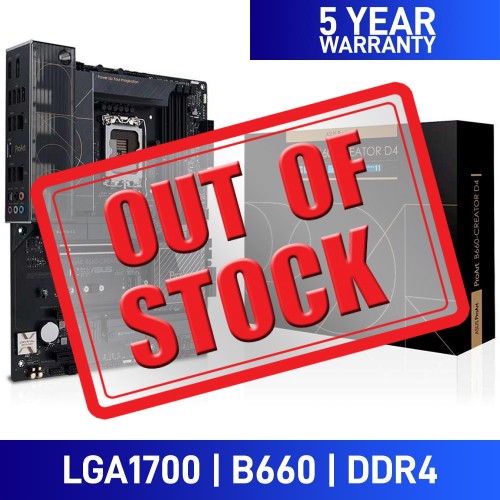 ASUS ProArt B660-CREATOR D4, Intel B660 Chipset, LGA1700, DDR4, ATX Desktop Motherboard