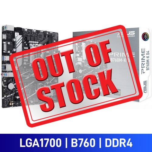 ASUS PRIME B760M-K D4, Intel B760 Chipset, LGA1700, DDR4, Micro ATX Desktop Motherboard