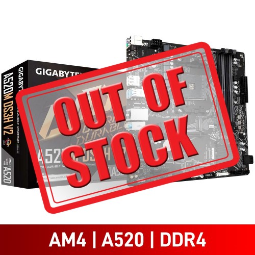 Gigabyte A520M DS3H V2, AMD A520 Chipset, Socket AM4, Micro ATX Desktop Motherboard