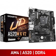 Gigabyte A520M K V2, AMD A520 Chipset, Socket AM4, Micro ATX Desktop Motherboard