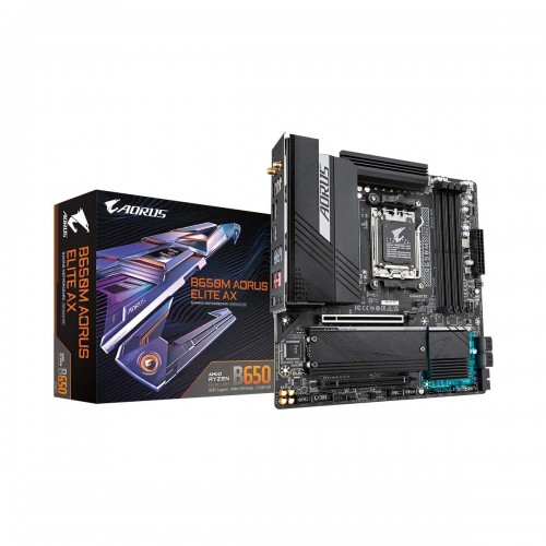 Gigabyte B650M AORUS ELITE AX with Wi-Fi, AMD B650 Chipset, Socket AM5, Micro ATX Desktop Motherboard