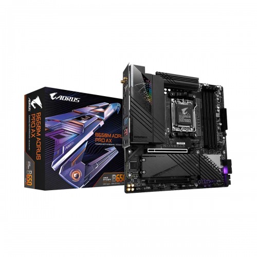Gigabyte B650M AORUS PRO AX with Wi-Fi, AMD B650 Chipset, Socket AM5, Micro ATX Desktop Motherboard Gigabyte B650M AORUS PRO AX with Wi-Fi, AMD B650 Chipset, Socket AM5, Micro ATX Desktop Motherboard