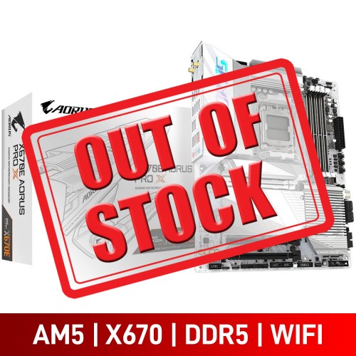 Gigabyte X670E AORUS PRO X with Wi-Fi, AMD X670E Chipset, Socket AM5, ATX Desktop Motherboard