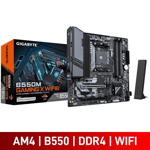 Gigabyte B550M GAMING X WIFI6, AMD B550 Chipset, Socket AM4, Micro ATX Desktop Motherboard Gigabyte B550M GAMING X WIFI6, AMD B550 Chipset, Socket AM4, Micro ATX Desktop Motherboard