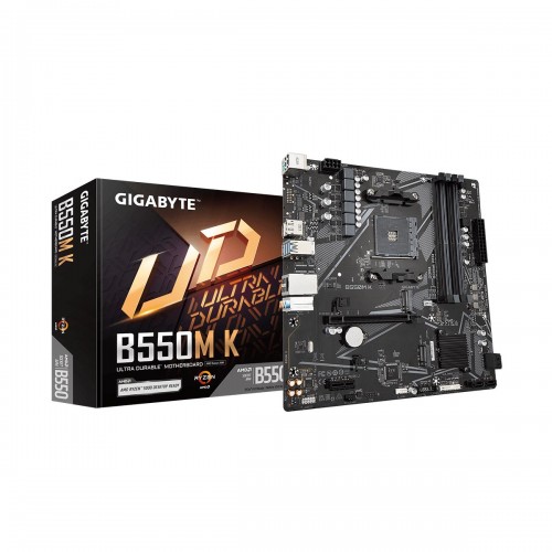 Gigabyte B550M K, AMD B550 Chipset, Socket AM4, Micro ATX Desktop Motherboard Gigabyte B550M K, AMD B550 Chipset, Socket AM4, Micro ATX Desktop Motherboard