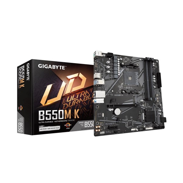 Gigabyte B550M K, AMD B550 Chipset, Socket AM4, Micro ATX Desktop