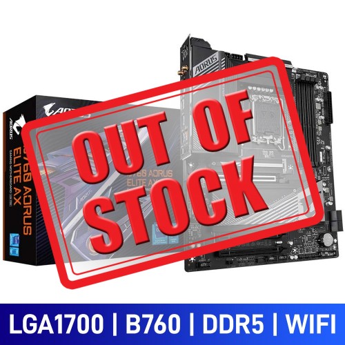 Gigabyte B760 AORUS ELITE AX with Wi-Fi, Intel B760 Chipset, LGA1700, DDR5, ATX Desktop Motherboard