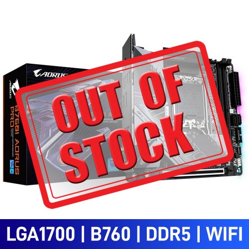 Gigabyte B760I AORUS PRO with Wi-Fi, Intel B760 Chipset, LGA1700, DDR5, Mini ITX Desktop Motherboard Gigabyte B760I AORUS PRO with Wi-Fi, Intel B760 Chipset, LGA1700, DDR5, Mini ITX Desktop Motherboard