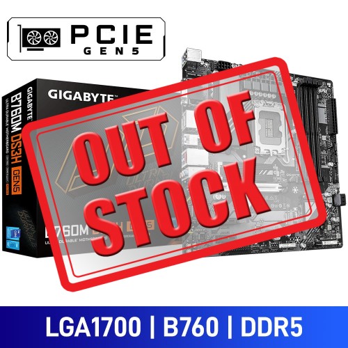 Gigabyte B760M DS3H GEN5, Intel B760 Chipset, LGA1700, DDR5, Micro ATX Desktop Motherboard