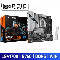 Gigabyte B760M GAMING WIFI6 PLUS GEN5, Intel B760 Chipset, LGA1700, DDR5, Micro ATX Desktop Motherboard Gigabyte B760M GAMING WIFI6 PLUS GEN5, Intel B760 Chipset, LGA1700, DDR5, Micro ATX Desktop Motherboard