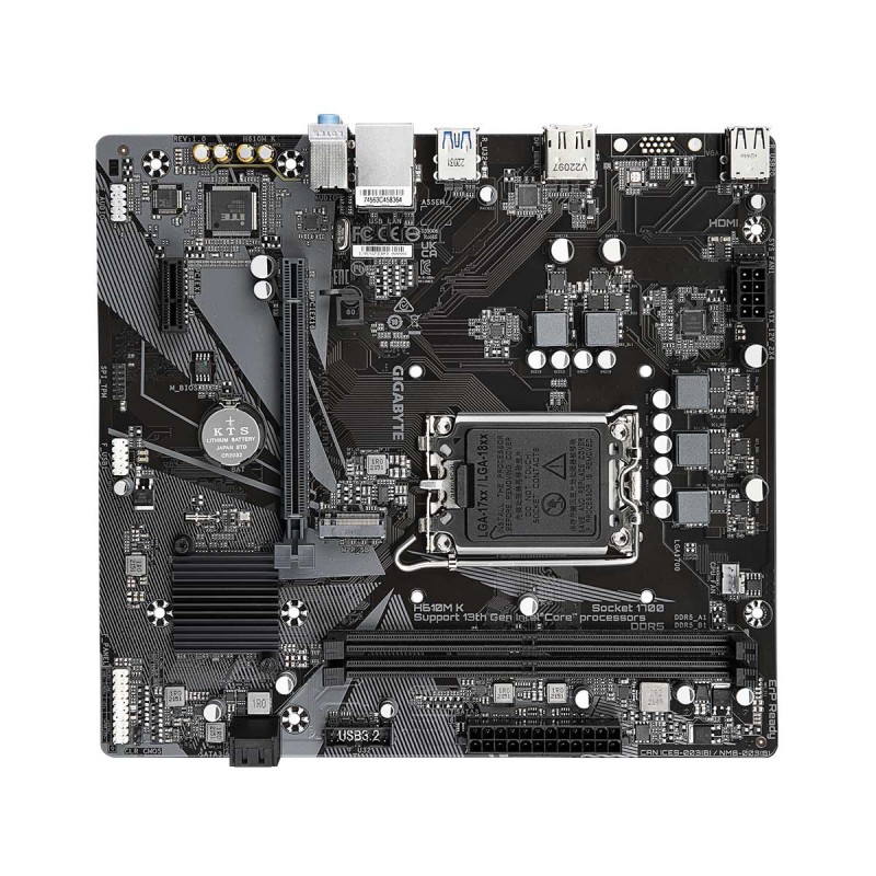 Gigabyte H610M K, Intel H610 Chipset, LGA1700, DDR5, Micro ATX Desktop