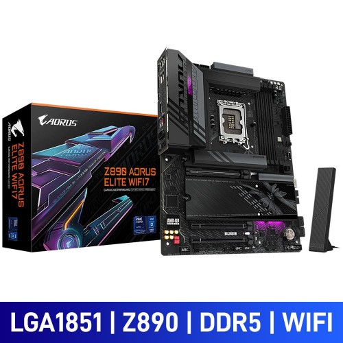 Gigabyte Z890 AORUS ELITE WIFI7, Intel Z890 Chipset, LGA1851, DDR5, ATX Desktop Motherboard