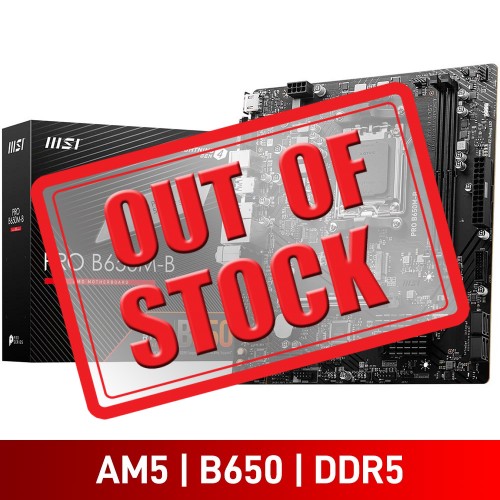 MSI PRO B650M-B, AMD B650 Chipset, Socket AM5, Micro ATX Desktop Motherboard