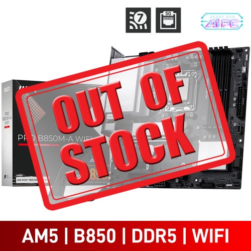 MSI PRO B850M-A WIFI, AMD B850 Chipset, Socket AM5, Micro ATX Desktop Motherboard