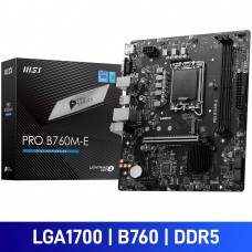 MSI PRO B760M-E DDR5, Intel B760 Chipset, LGA1700, DDR5, Micro ATX Desktop Motherboard MSI PRO B760M-E DDR5, Intel B760 Chipset, LGA1700, DDR5, Micro ATX Desktop Motherboard