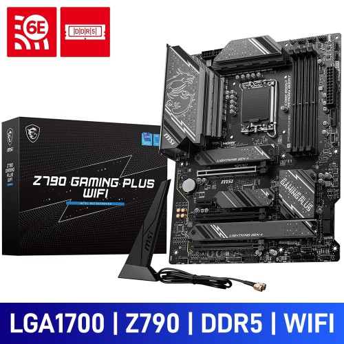 MSI Z790 GAMING PLUS WIFI, Intel Z790 Chipset, LGA1700, DDR5, ATX Desktop Motherboard