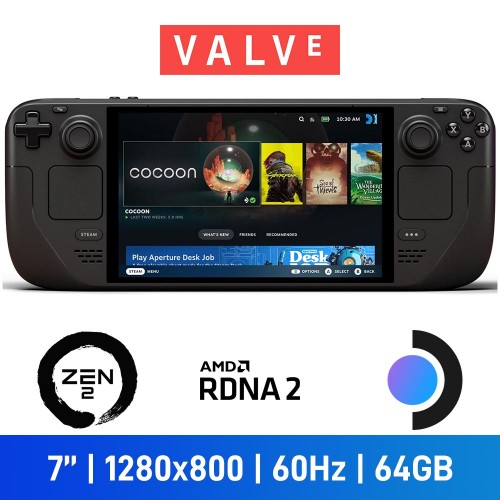 Valve Steam Deck Handheld Gaming Console, 64GB eMMC — Black