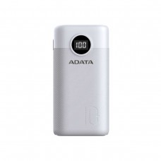 ADATA P10000QCD Power Bank with Digital Display, Triple Outputs, 10,000 mAh — White