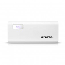 ADATA P12500D Power Bank, Dual Outputs, 12,500 mAh — White