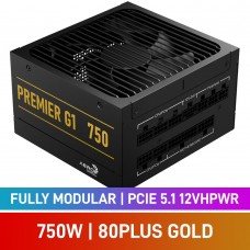 AeroCool PREMIER G1 Series PREMIER G1 750 80 PLUS Gold Fully Modular PCIe 5.1 12VHPWR 12V-2x6 ATX 3.1 PSU, 750w AeroCool PREMIER G1 Series PREMIER G1 750 80 PLUS Gold Fully Modular PCIe 5.1 12VHPWR 12V-2x6 ATX 3.1 PSU, 750w
