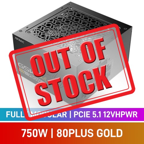 Antec GSK Series GSK750 ATX3.1 80 PLUS Gold Fully Modular PCIe 5.1 12VHPWR 12V-2x6 ATX 3.1 PSU, 750w