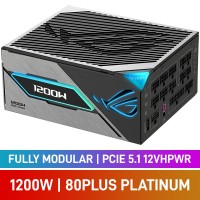ASUS ROG THOR PLATINUM III Series 80 PLUS Platinum Fully Modular PCIe 5.1 12VHPWR 12V-2x6 ATX 3.1 PSU with OLED Display, 1200w
