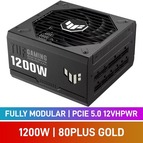 ASUS TUF GAMING Series 80 PLUS Gold Fully Modular PCIe 5.0 12VHPWR ATX 3.0 PSU, 1200w